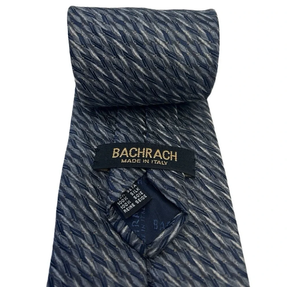 Bachrach 100% Silk Textured Weave‎ Pattern Men's Tie Made In Italy 59
